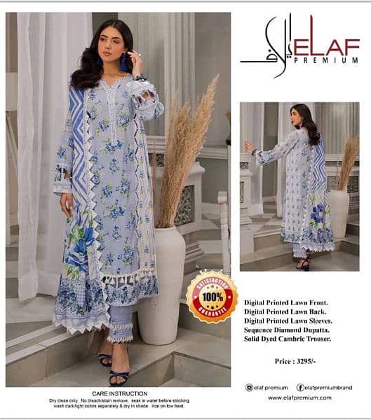 Digital printed Lawn 3pc collection with Diamonds  Dupatta 10