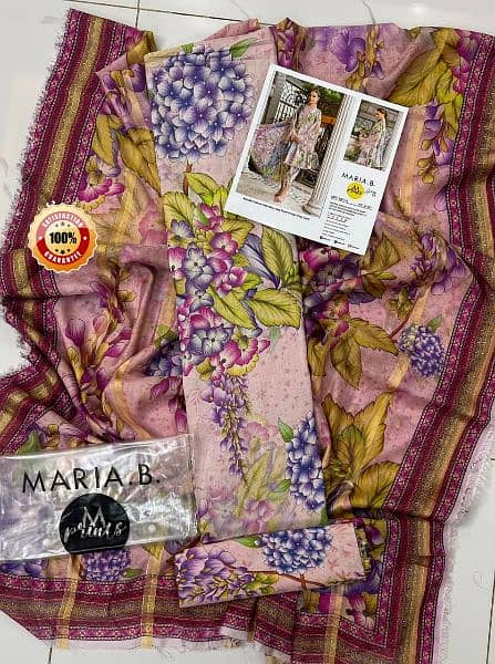 Digital printed Lawn 3pc collection with Diamonds  Dupatta 11