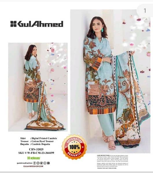 Digital printed Lawn 3pc collection with Diamonds  Dupatta 14