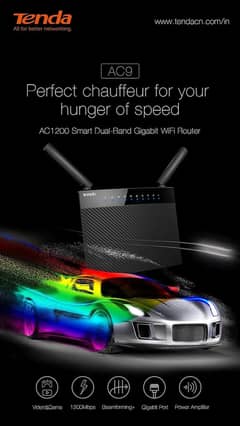 Tenda/AC9/AC1200/Smart/Dual-Band/Gigabit/WiFi/Router