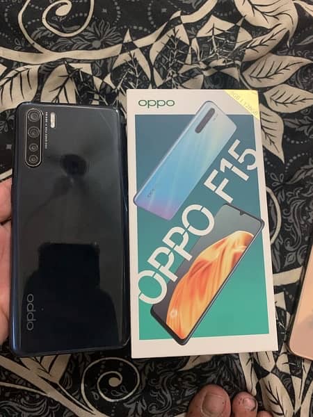 oppo f15 with complete box charger 10/10 condition 128gb amoled disp 4