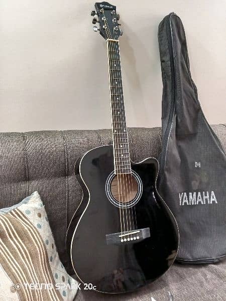 Black Guitar with bag,capo and pick 3