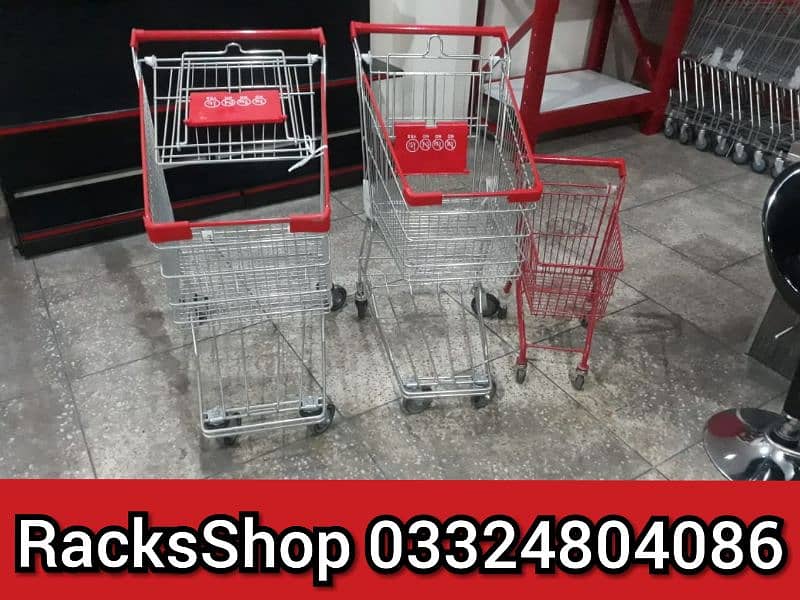 New Racks/ wall rack/ store rack/ cash counter/ shopping trolley 60ltr 8