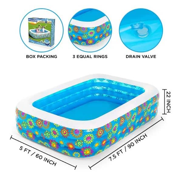 Bestway 54120 Happy Flora Swimming Pool For Kids 90 Inch 03020062817 1