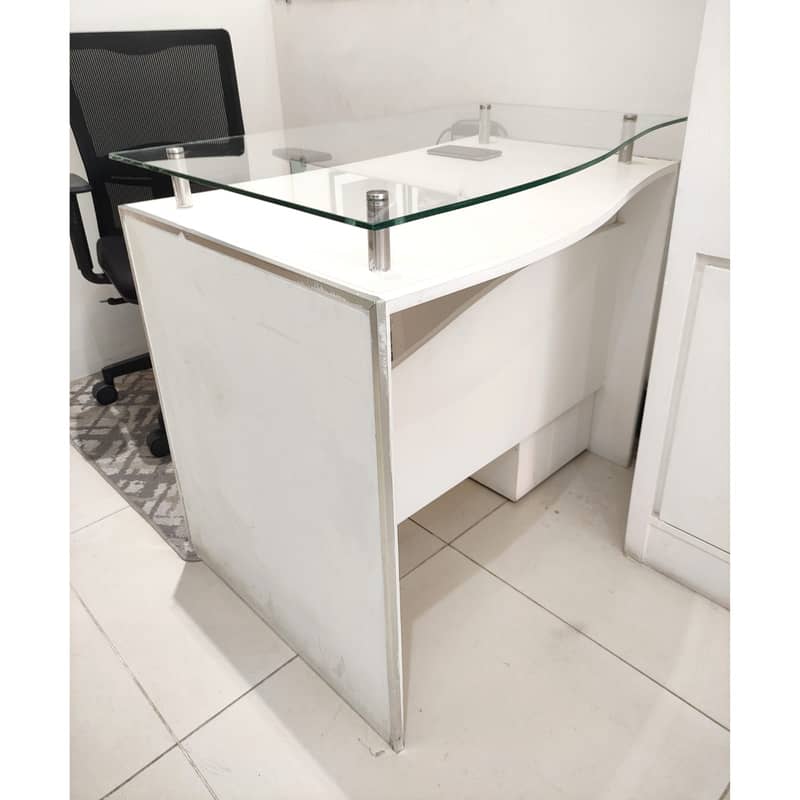 Office Table with Glass Top and Mobile Drawer 0
