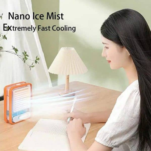 Type C Rechargeable Portable Desktop Air Conditioner With 3 Speed 3