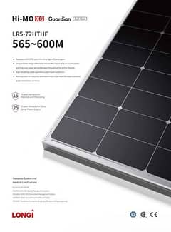 Longi HiMo6 580 watts Solar Panels Anti Dust