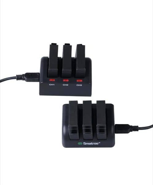 Smatree Battery (3Pack) & 3Channel Charger Compatible for Gopro Hero 4 2