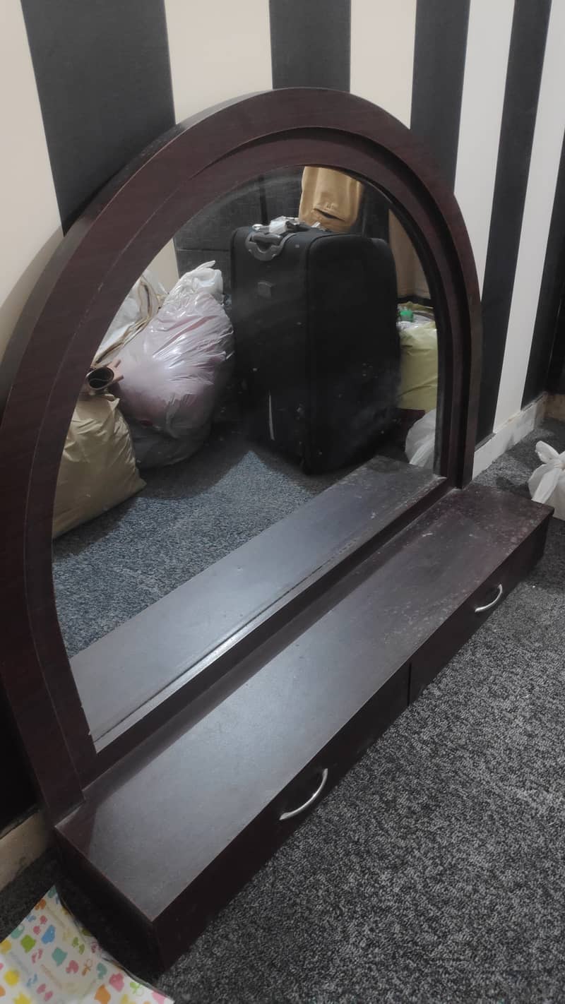 Mirror with Brown Wooden Frame 2