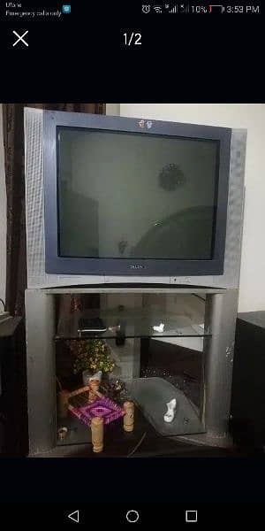 sony Television with trolley, very good condition. 1