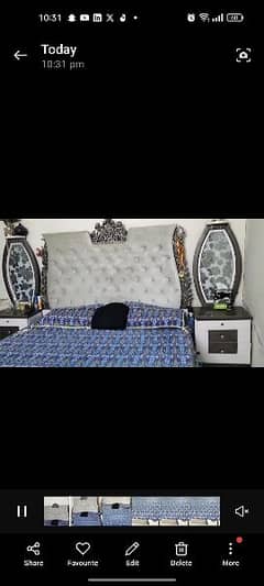 New condition - Full king bed set with side tables and dressing table