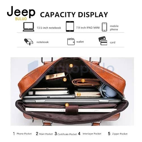 JEEP Briefcase Bags For Man 13.3 inches Laptop Work Travel Bag 15