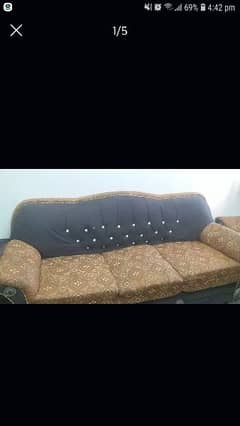 6 seater sofa set brown 0