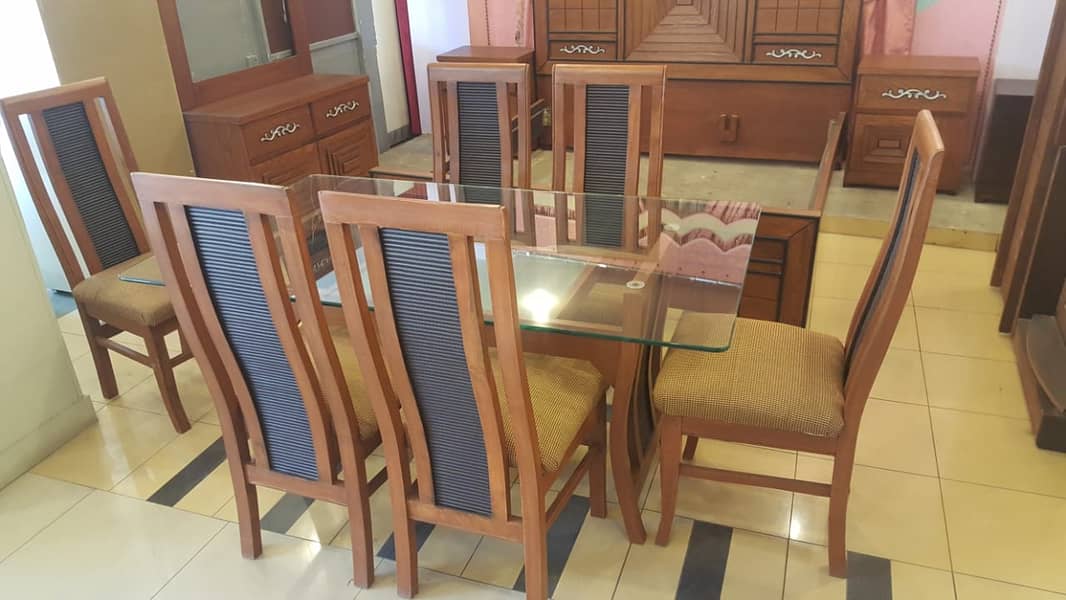 6 seater dining table /dining table /  wooden dining table with chairs 9