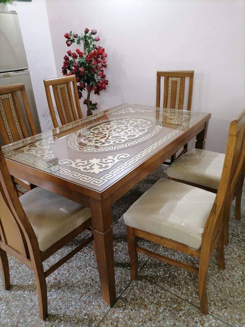dining table / 6 seater dining table / wooden dining table with chairs 3