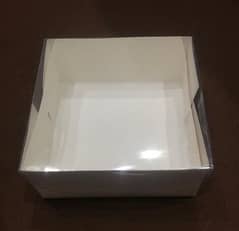 9x9x4 INCHES CAKE BOX WITH TRANSPARENT LID 0