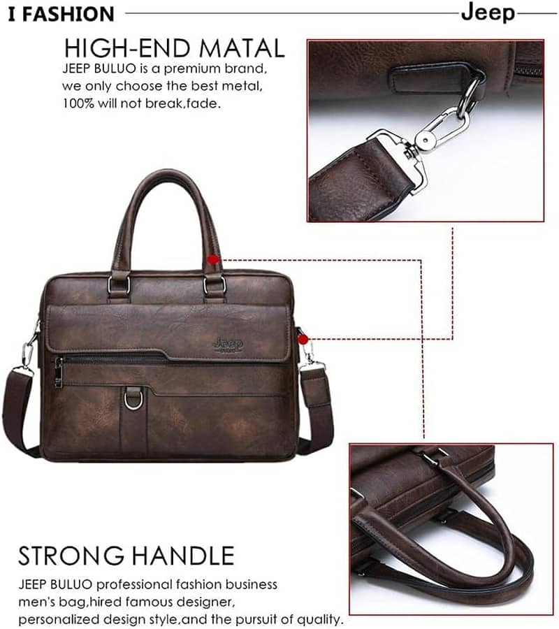 JEEP Briefcase Bags For Man 13.3 inches Laptop Work Travel Bag 5