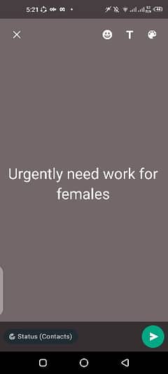 urgently need work for females