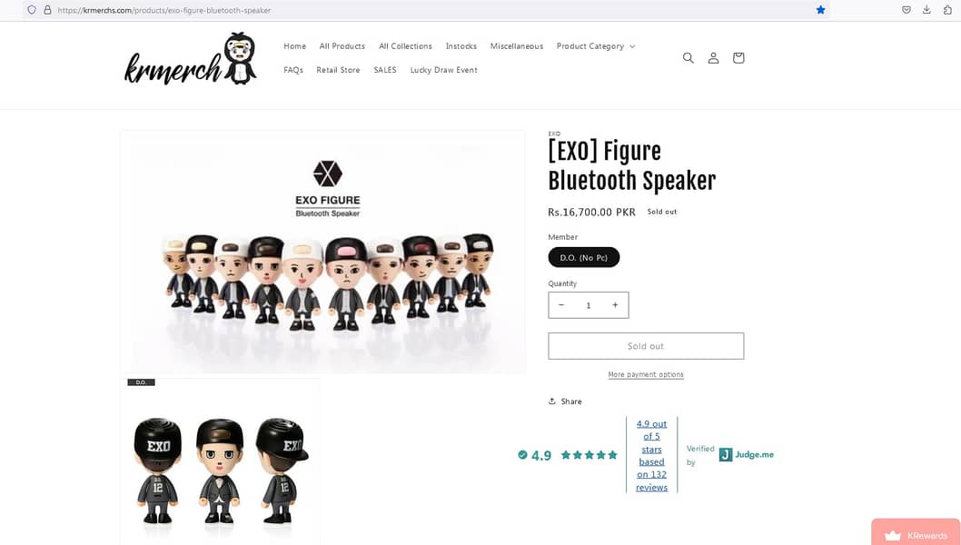 Kpop Korean SM Official EXO Chanyeol Character Figure Mini Speaker 2
