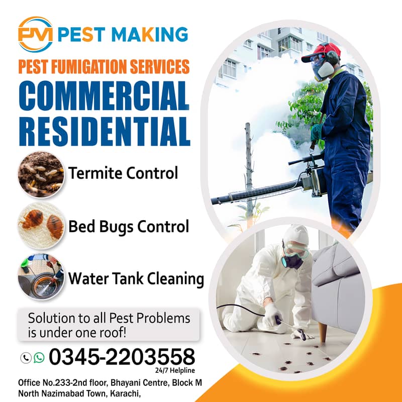 Pest Control, Fumigation, Termite, Bed Bugs, Water Tank Cleaning 0
