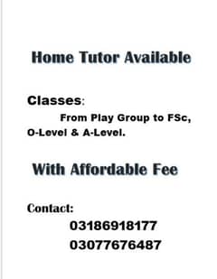 home Tutor Available 0