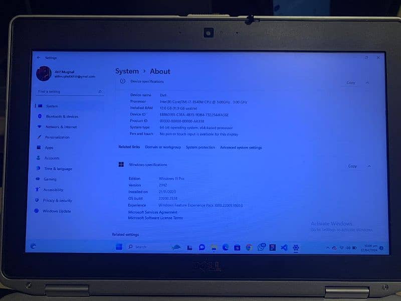 Dell Laptop Latitude 19