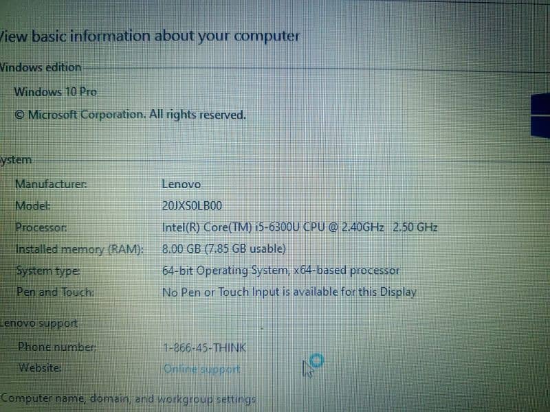 Lenovo Laptop i5 6th Gen Ultra Slim 9