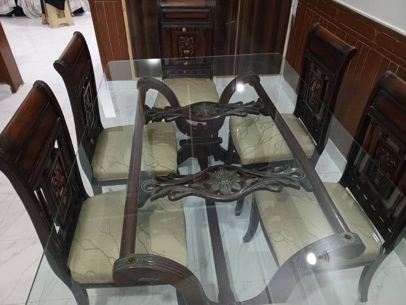 Six (6) Seater Dining with Glass Top. 0