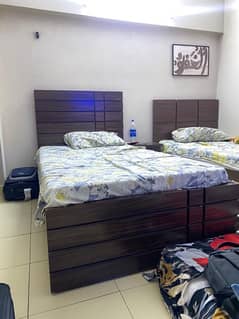 single bed with mattress & wardrobe