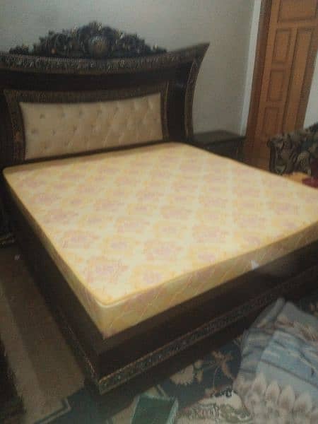 King size Bed with side tables and dressing and Brand new Mattress 6