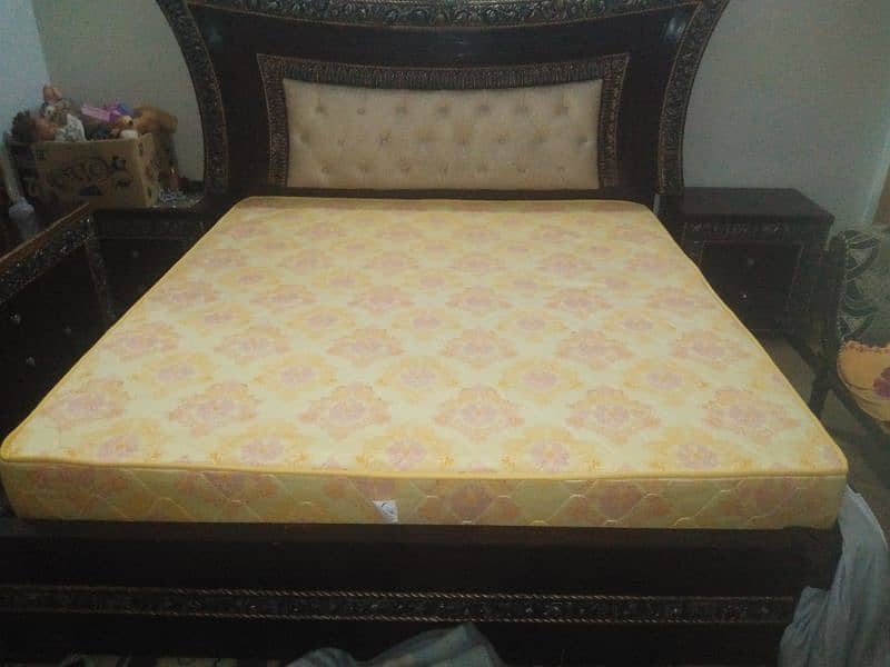 King size Bed with side tables and dressing and Brand new Mattress 13