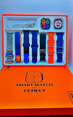 Smart Watch Ultra 9 with 7 straps Box Pack 7 0