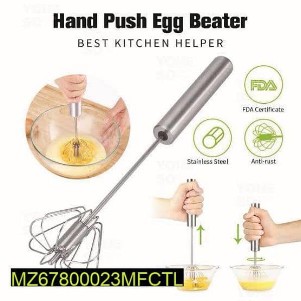 Manual rotary stealess mixer , beater 0