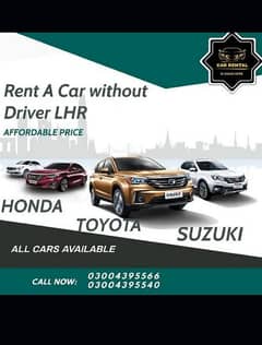 Rent a car without driver/ Yaris/ Cultus/ self drive/ car rental