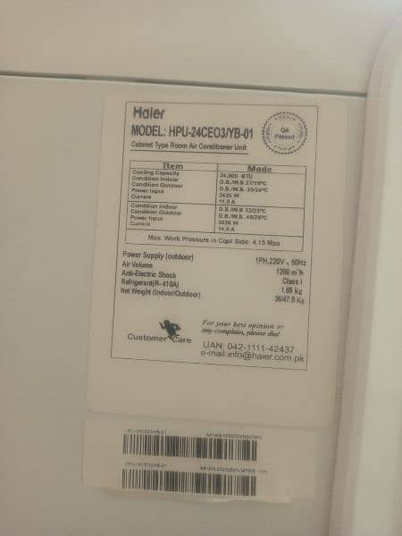 Haier Split AC / 2 Ton well Conditioned 3