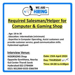 Sales Associate Required Hyderabad - Interview on (25-04-2024)