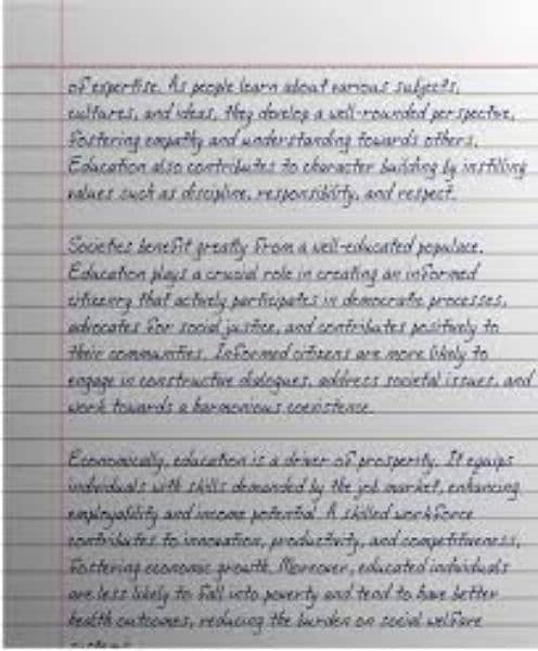 I will do Handwriting job Assignments in perfect Readable writing. 2