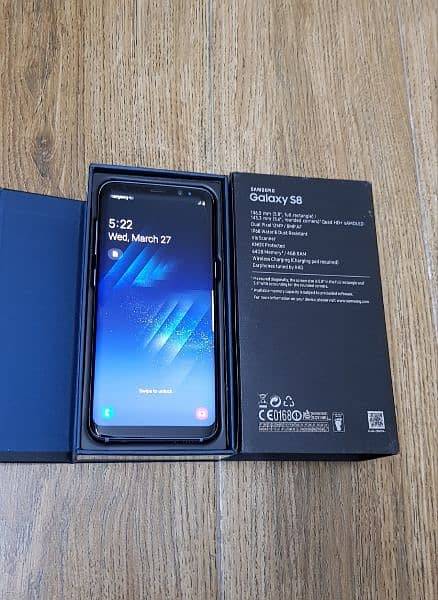 Samsung Galaxy S8 Snapdragon Compelet Box with all accessories. 1