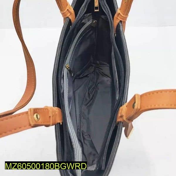 Women's leather plain shoulder bag 1