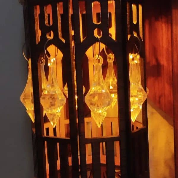 wooden wall hanging crystal lamp 3
