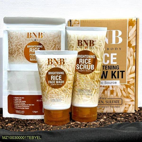 BNB Rice glow Facial kit (pack of 3) 0