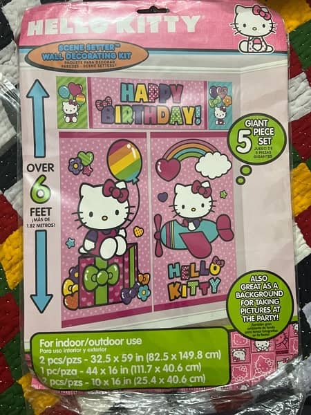 Hello Kitty Theme  Birthday Party Set Wall decorations/paper plates 4