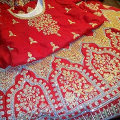 English Red Rose Color Sharara with embroidery and pearls work