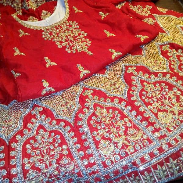 English Red Rose Color Sharara with embroidery and pearls work 0