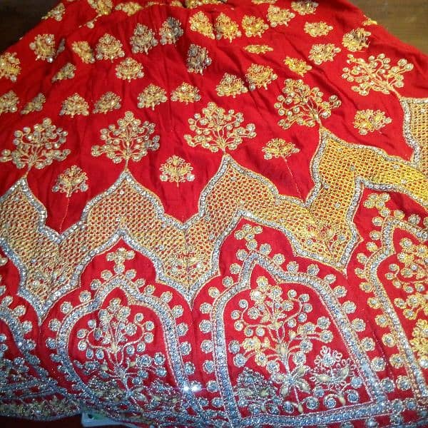 English Red Rose Color Sharara with embroidery and pearls work 1