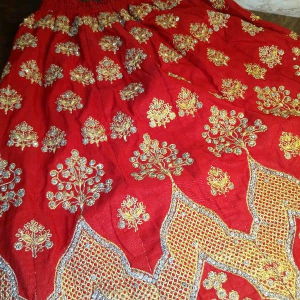English Red Rose Color Sharara with embroidery and pearls work 2