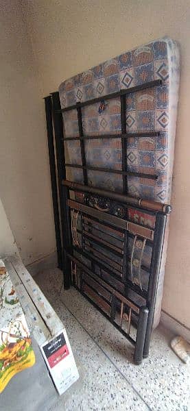 2 x Single iron bed with mattress 6