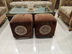 pair of 2 sofa stools
