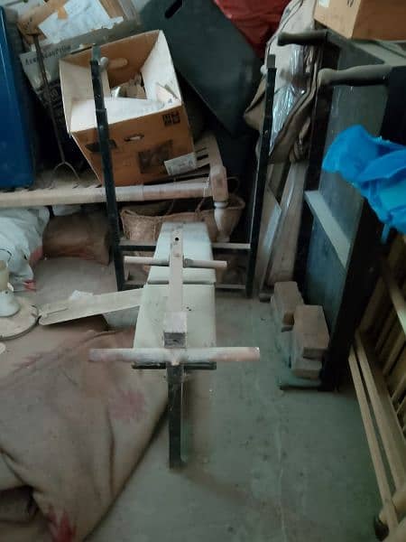 barbell rod, dumbells, and bench for sale 4