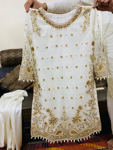 sharara white dress with pink net duppata 1